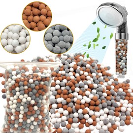AHSNYLC 200g Shower Head Beads Refills - Mineral Replacement, Ionic Beads, Filter for Filtered Shower Head (Orange, Gray, White)