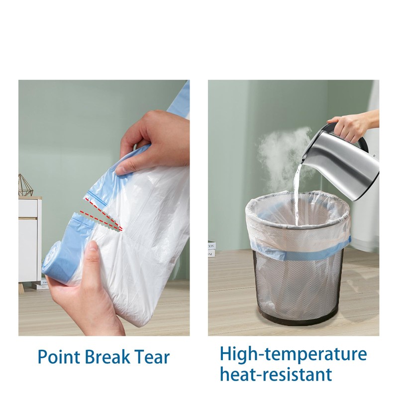 Garbage Bags, Small Drawstring Bin Bags 12L 45x50CM 75 PCS