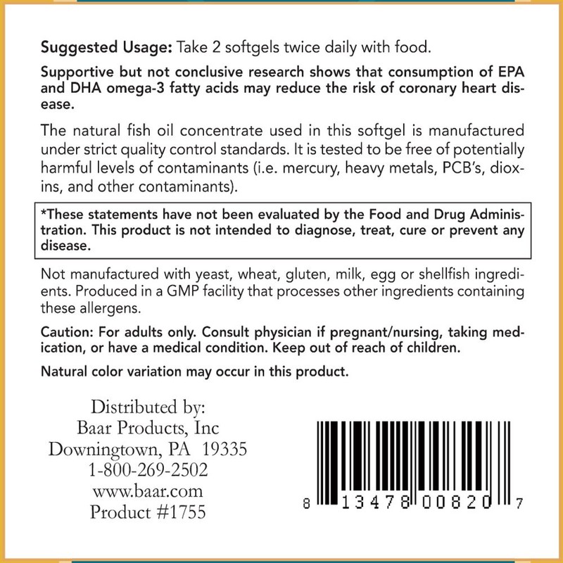 Omega 3 1000mg 200 Softgels