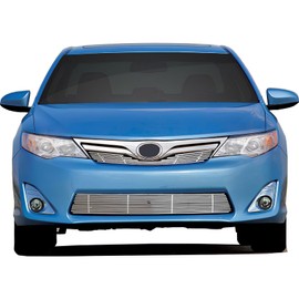 IKON MOTORSPORTS, Front Bumepr Grille Compatible With 2012-2013 Toyota Camry LE XLE Hybrid, Stainless Steel Chrome Front Bumper Upper Hood Grille Insert Assembly Replacement