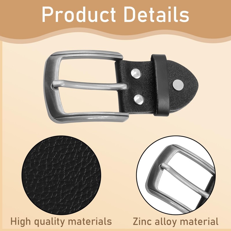 Smomend 2pcs Single Belt Buckle Replacement for Black Leather Belt