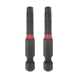 sourcing map 2pcs T27 Impact Rated Torx Bit 1/4" Hex Shank 2" Length Magnetic Security Star Screwdriver Power Tool