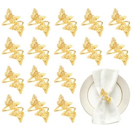 Butterflies Serviette Buckle, 20PCS Gold Butterfly Napkin Ring Wedding Party Napkin Holders, Butterflies Napkin Buckle Delicate Napkin Circles for Wedding Birthday Christmas New Years