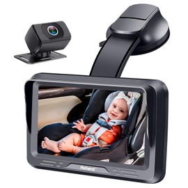 Rohent Baby Car Camera with Night Vision - HD 1080P Rear-Facing Car Seat Camera with 4.3'' Display, 360° Adjustable, Easy DIY Installation for Infant Safety, Fits SUVs, Trucks, Sedans
