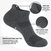 Monxiery Mens 100% Cotton Ankle Socks, Athletic Cushioned Performance Running