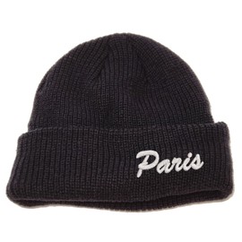 DB Paris embroidered dock docker beanie hat, embroidered winter beanie hat (black)