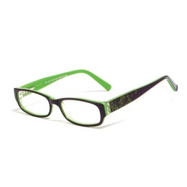 Calabria Viv Boutique 6005 Kids Rectangular Reading Glasses +2.50 Brown Green Girls