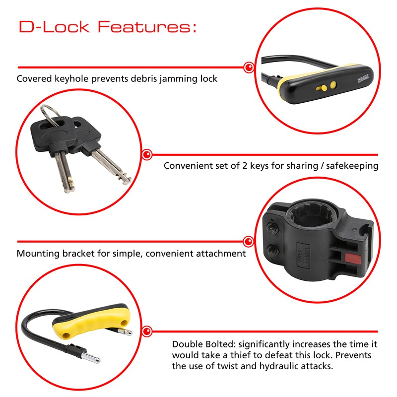 Burg-Wächter 1500 HB 170/180 Shackle Lock, Black, Medium