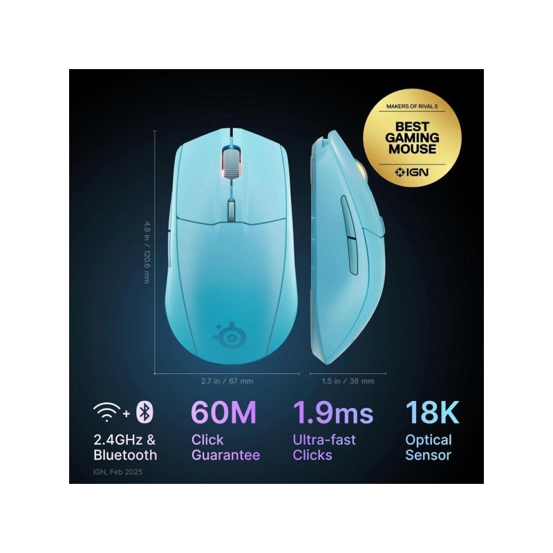 SteelSeries Rival 3 Wireless Gen 2 Gaming Mouse — 2.4GHz