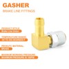 GASHER Brass Brake Line 90 Degree Elbow Hose Fittings 3/8"