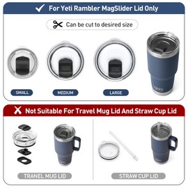 Silicone Straw for Yeti Rambler, 5PCS Reusable Straws & 2 Cleaning Brush for Yeti 30/20 oz Tumbler with Magslider Lid, Yeti Accessories Adjustable Drinking Straws with Spill Stopper (Multicolor)