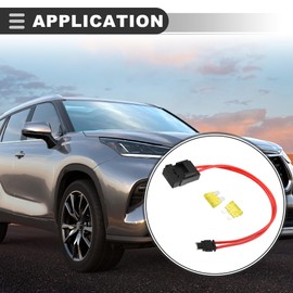 Motoforti Universal Fuse Adapter Fuse Kit, 20A, Plastic,Metal, Black Red, 1 Set