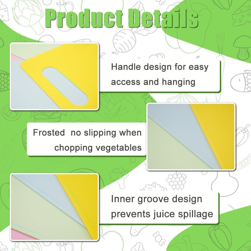 milaosk 5 Pack Small Chopping Board,Mini Coloured Chopping Boards Set