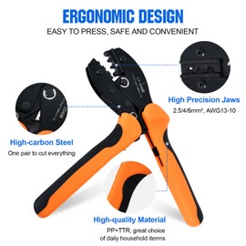 ECO-WORTHY Solar Crimper Tool Kit 13 PCS Solar Tools - a Crimper, 10 Pairs of Solar Connectors, 2 Pairs of Solar Connector Spanner Wrench for Solar Panel Cable Assembly and Installation