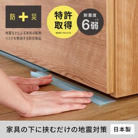 HEIAN SHINDO UEQ-303 Furniture Fall Prevention Mat (Recommended for Use with Furniture Tension Rods), Earthquake Mat, Disaster Prevention Goods, Clear, Length 35.4 inches (90 cm) (11.8 inches (30 cm