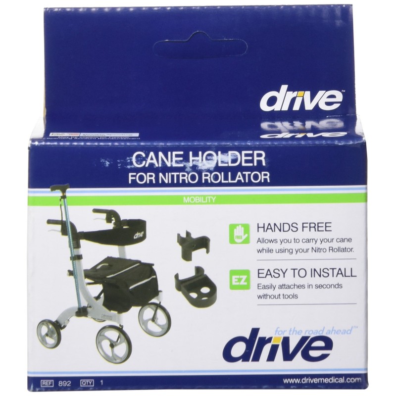 Drive Medical 892 Nitro Cane Holder for Nitro Rollators, Black