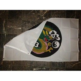 Trade Winds 3x5 Chinese China Dragon Circle Yin Yang Flag 3'x5' Banner Grommets Premium Fade Resistant