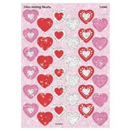TREND enterprises, Inc. Shimmering Hearts Sparkle Stickers, 72 ct