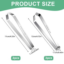 Pack of 4 Bone Tongs, 12 cm Herringbone Tongs, Kitchen Tweezers, Professional Fish Tweezers, Stainless Steel Fish Bone Tongs Oblique and Flat Mouth Bone Tongs for Chicken Duck Pig Hair Chef Seafood