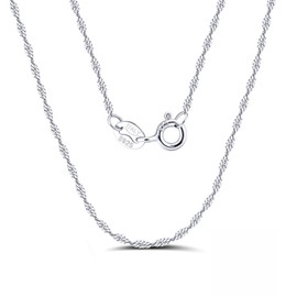 XINCHENG 2mm Chain Necklace, Silver Chain with Lobster Claw Clasp, Silver Necklace Chain for Men Women, Twisted Rope Chain Necklace 16" 18" 20" 22" 24" 26" 28" 30"