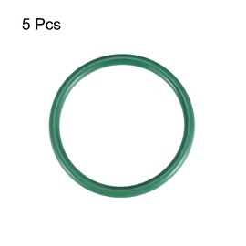 sourcing map Fluororubber O-Rings FKM Seal for Machines Piping 49 mm AD 42 mm ID 3.5 mm Width Green Pack of 5