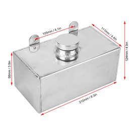 Universal Aluminum Washer Reservoir 2L Aftermarket Replacement Bottle Polished Intercooler Spray Tank for Car Truck​