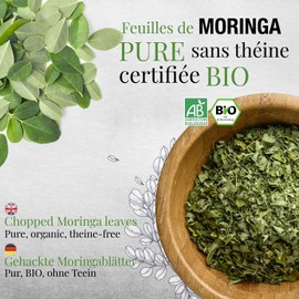 ORIGEENS MORINGA TEA ORGANIC 100g | DRIED MORINGA LEAVES | Organic Moringa Tea loose tea theine-free, Revitalizing herbal tea
