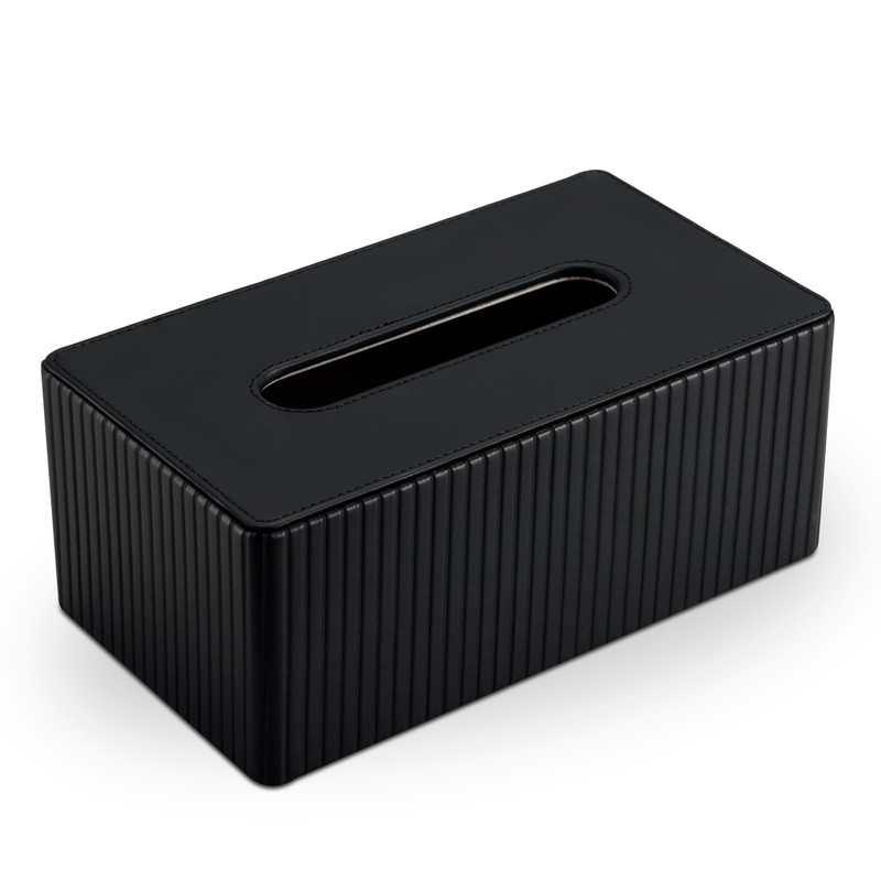 KINGFOM Tissue Box Cover, PU Leather Tissue Box Holder for