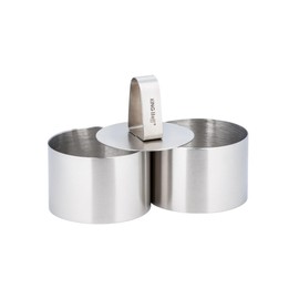 3-Piece Food Ring Set with Masher Diameter 76 mm Dessert Rings Dessert Rings Boulette Moulds Meatball Moulds Appetizer Rings Made of High-Quality Stainless Steel