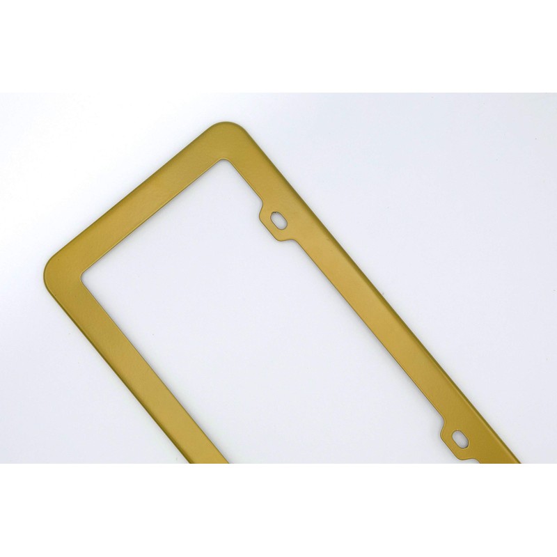 Creathome 2PCs Stainless Steel License Plate Frames with Gold Color