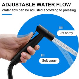 Handheld Bidet Sprayer for Toilet, Bathroom Handheld Sprayer Kit with Bidet Hose and Base Toilet Sprayer for Kitchen and Toilet Cleaning, Adjustable Water Pressure Control & Easy to Install