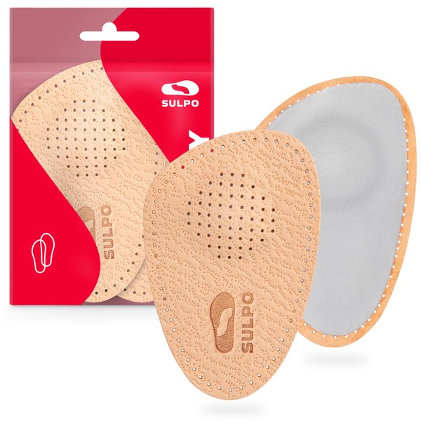 SULPO Shoe Insoles Orthopaedic - Leather Insoles - Splayfoot Insoles - Bunion Pads Forefoot - Insoles Flat Foot - Half Soles - Pads - Metatarsal Pads - Forefoot Pad - 39/40