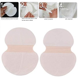 100 Piezas Desechables Almohadillas para el Sudor de Axilas protección contra el Sudor y Desodorante Manchas, Sudor Almohadillas Puro del Color es Suave Absorbente