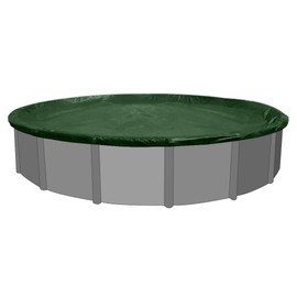 Supreme Winter Pool Cover for 12' Round Above Ground Swimming Pools | Green/Black | Easy to Install, UV Protected, and Durable | Includes: 4' Overlap Material, Cable, Winch, and Warranty