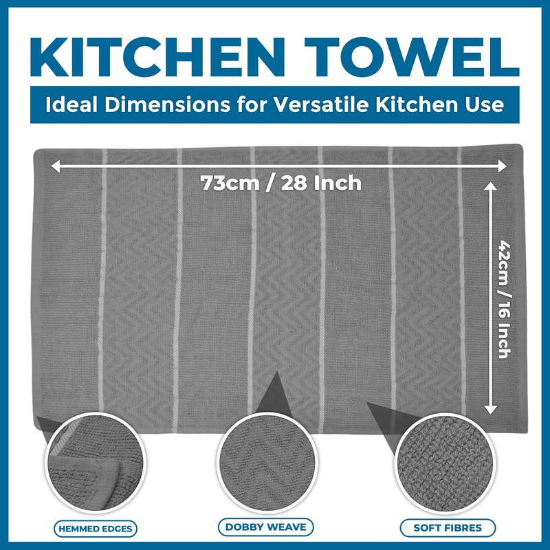 Towelogy Extra Large Tea Towels For Kitchen 100% Cotton –