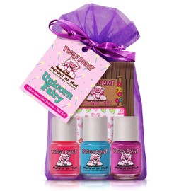 Piggy Paint - 100% Non-toxic Girls Nail Polish, Safe, Chemical Free, Low Odor for Kids - 3 Polish Gift Set (Unicorn Fairy) - Stocking Stuffer for Kids