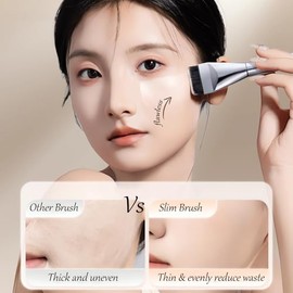Juego de Brochas de Base con Espátula Brocha Kabuki Ultrafina de Cabeza Plana Brocha para Corrector No Absorbente para Difuminar Maquillaje Líquido, En Crema O Impecable con Borlas Adicion
