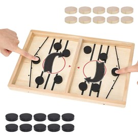 HOWADE Fast Sling Puck Game,Catapult Chess Bumper 2 in 1 Slingshot Table Ice Hockey Winner Board Party Game Toy for Parent-Child