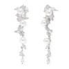 Sonateomber Silver Pearl Prom Long Dangle Earrings for Women, Elegant