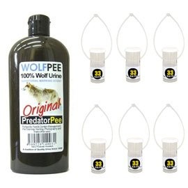 Wolfpee 12.6 oz (340 g) + Dedicated Dispenser Set of 6 Wolf Urine