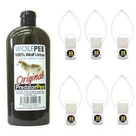 Wolfpee 12.6 oz (340 g) + Dedicated Dispenser Set of 6 Wolf Urine
