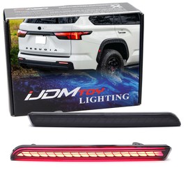 iJDMTOY Dark Smoked Lens Full LED Lower Bumper Reflector Lights Compatible With 2023-up Toyota Sequoia, Function as Tail (Rear Fog Lamps), Strobe Brake & Sequential Blink Turn Signal