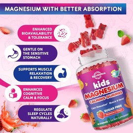 Magnesium Glycinate Supplements - Magnesium Gummies & Liquid Drops for Kids Adults