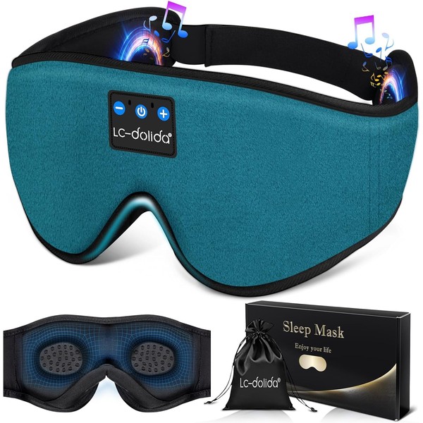 LC-dolida Bluetooth Sleep Mask with Headphones for Side Sleeper, Breathable
