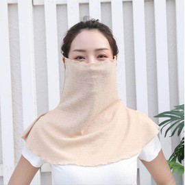Rose Neck Cover, UV Protection, Face Mask, For Summer, Sun Protection, Sweat Absorbent, Quick Drying, Easy To Breathe Multifunction (Beige)