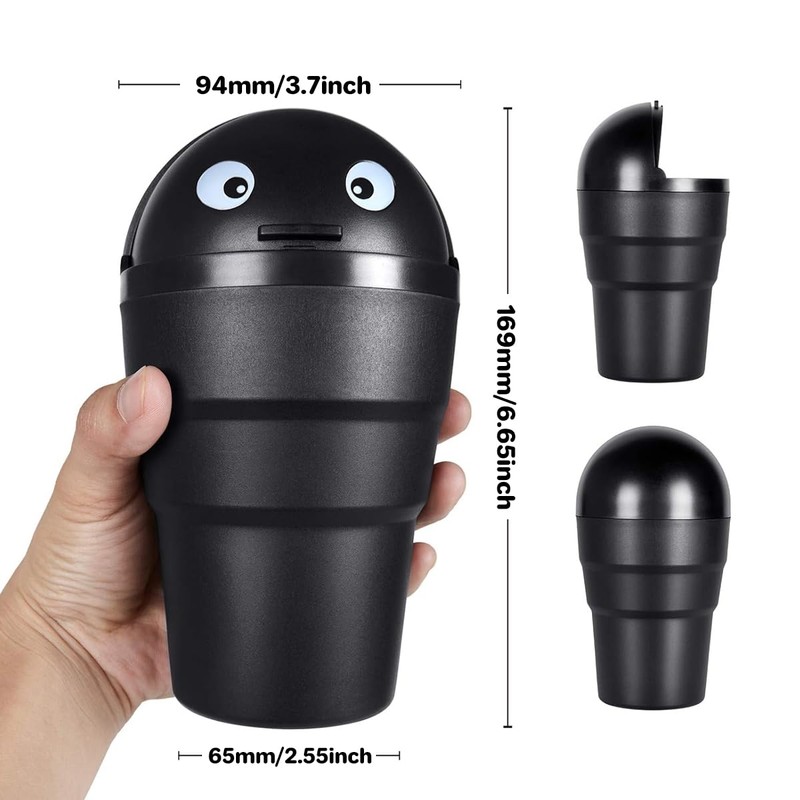 Aimall 3-Pack Portable Car Trash Bins, Compact Cup-Shaped Design, Cute
