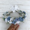 PoshMyra Dusty Blue Flower Crown for Women Bride Birthday Gift