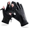 AOY Men's Cycling Gloves, Thermal Gloves, 2 Finger Outdoors Design,