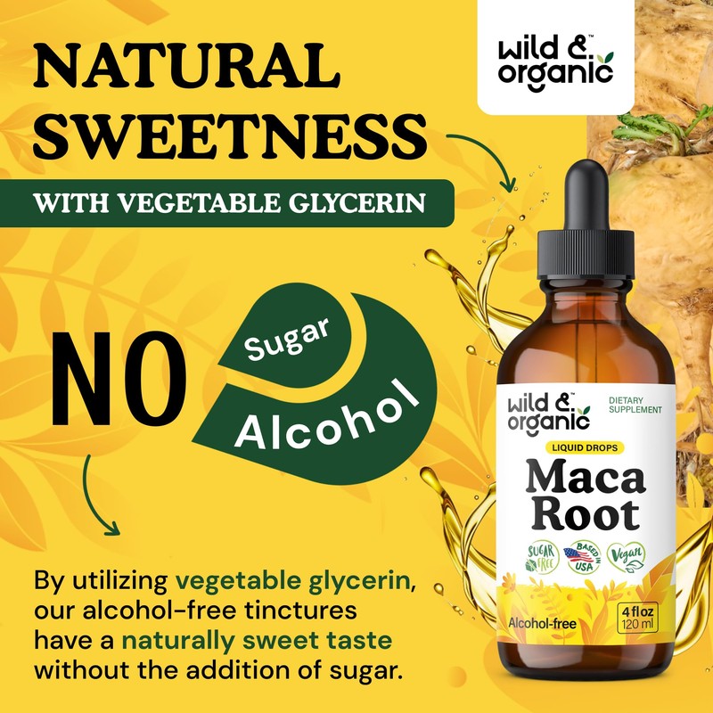 Wild & Organic Maca Root Liquid Drops for Men &