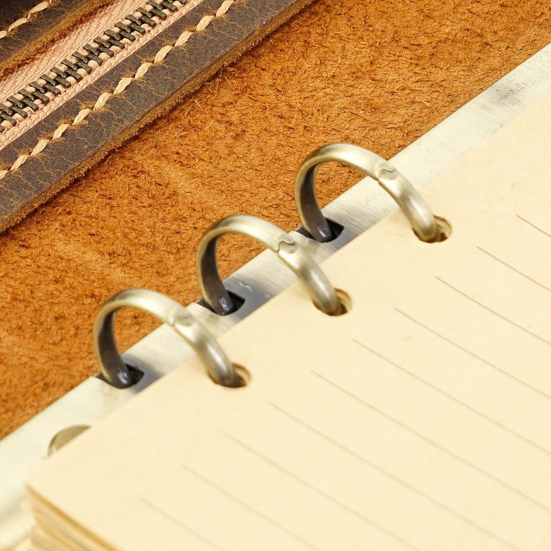 Turbosnail Leather A5 binder planner, Refillable leather journal, Leather notebook,